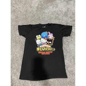 Sanrio My Hero Academia Graphic Tee Unisex Small Black Excellent Anime Crossover